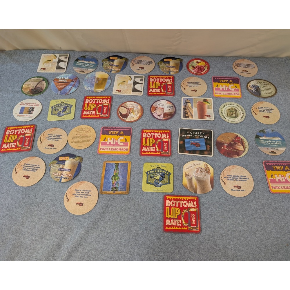 Lot of 41 Vintage Restaurant Advertising Drink Coasters Lot Barware Coca-Cola - Picture 1 of 1